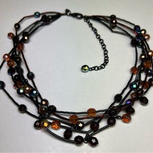 CHICO'S Multi-Strand Multi-Shaped Color Faceted Beaded Necklace